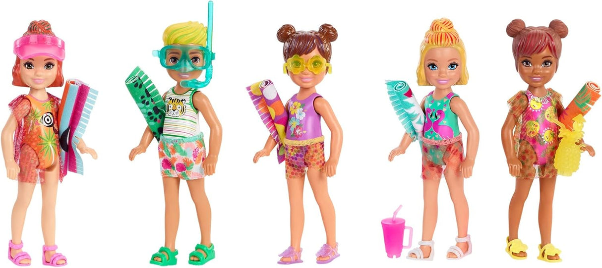 Barbie Chelsea Muñeca con 6 Sorpresas, Serie Arena y Sol
