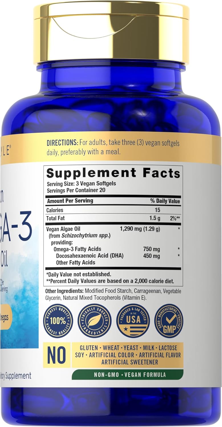 Carlyle Omega 3 Vegano 1290mg 60 Cápsulas