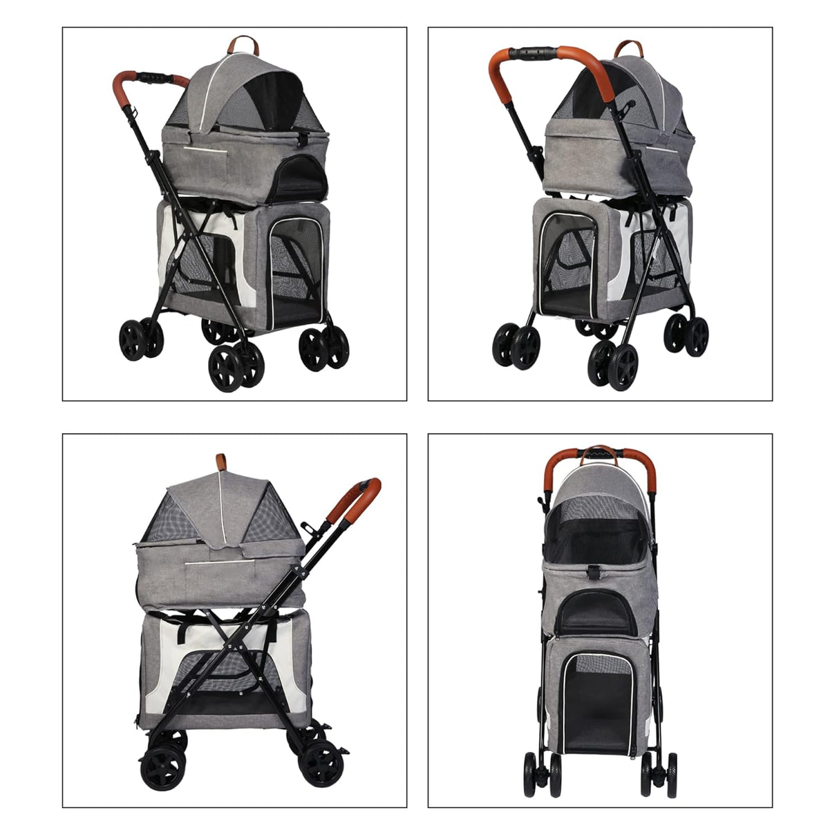 Carrito de mascotas 3 en 1, marca XYZ, portátil y plegable