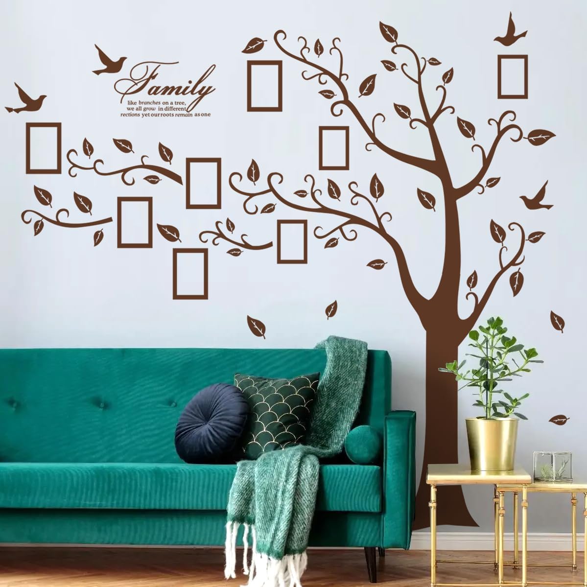 Sticker de Pared Árbol Familiar 3D, Vinilo, Removible, Izquierda