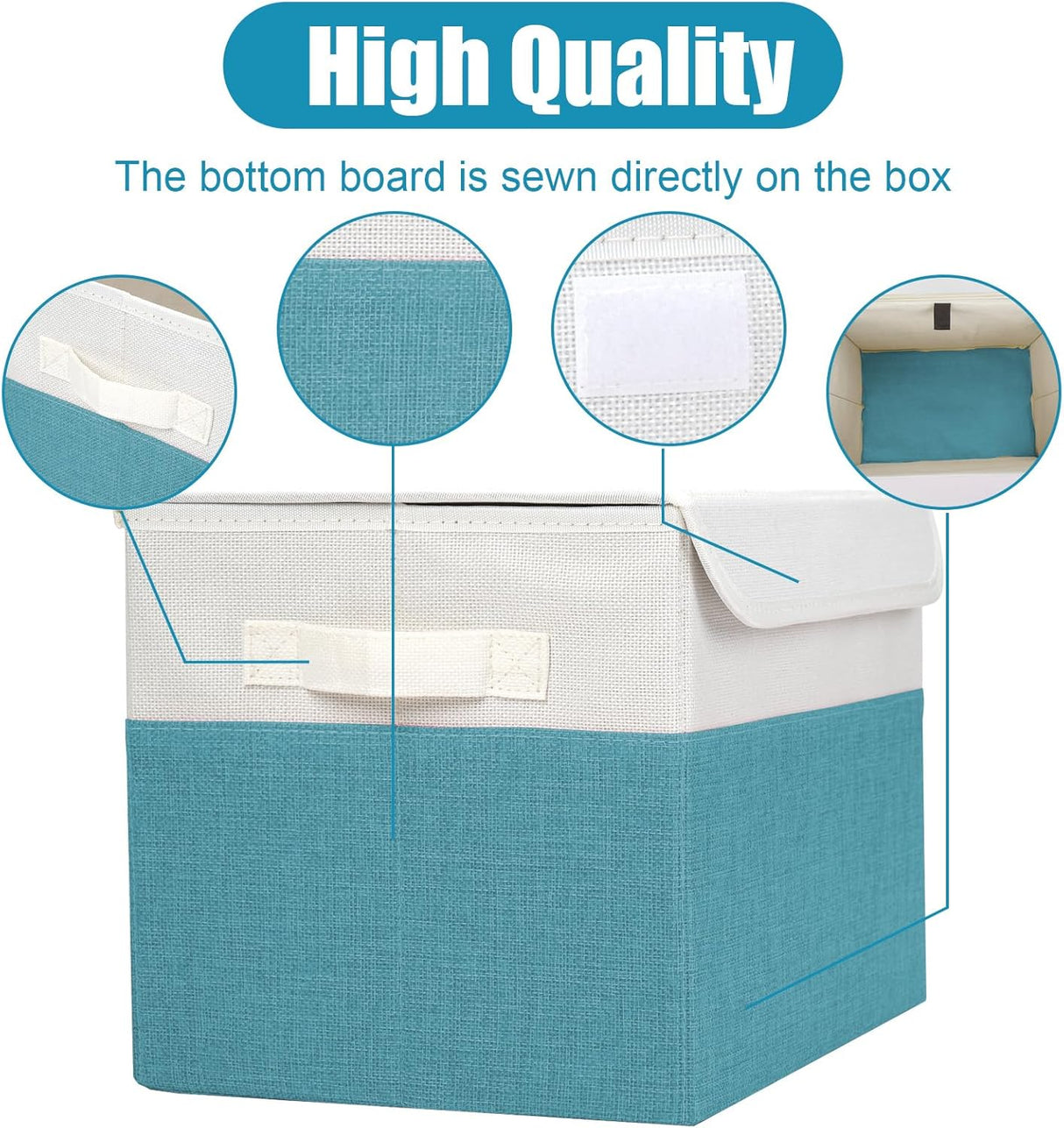 Cesta organizadora plegable de tela, 22 cuartos, tapa flip-top