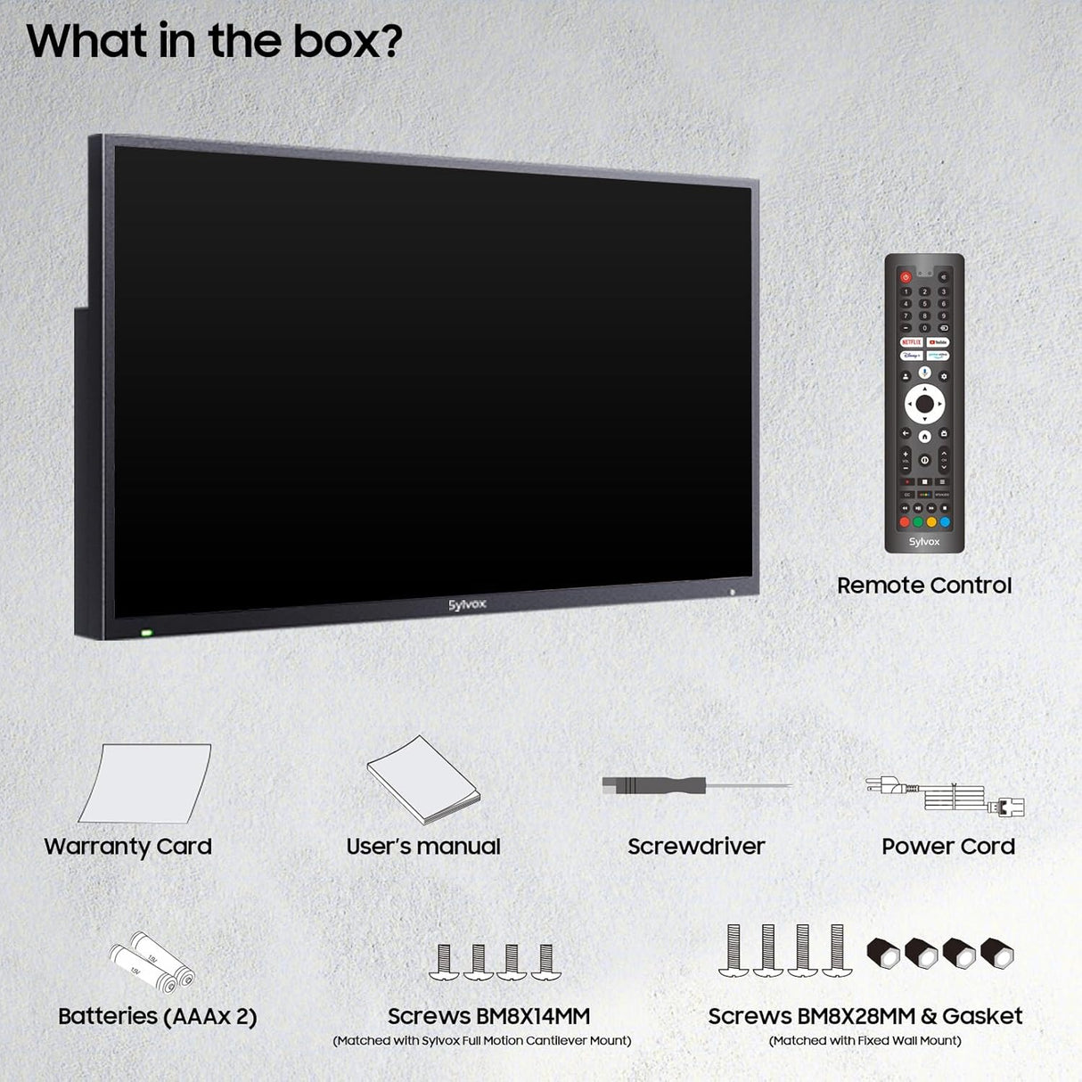 Televisor exterior SYLVOX 65 4K resistente al agua Deck Pro 2.0
