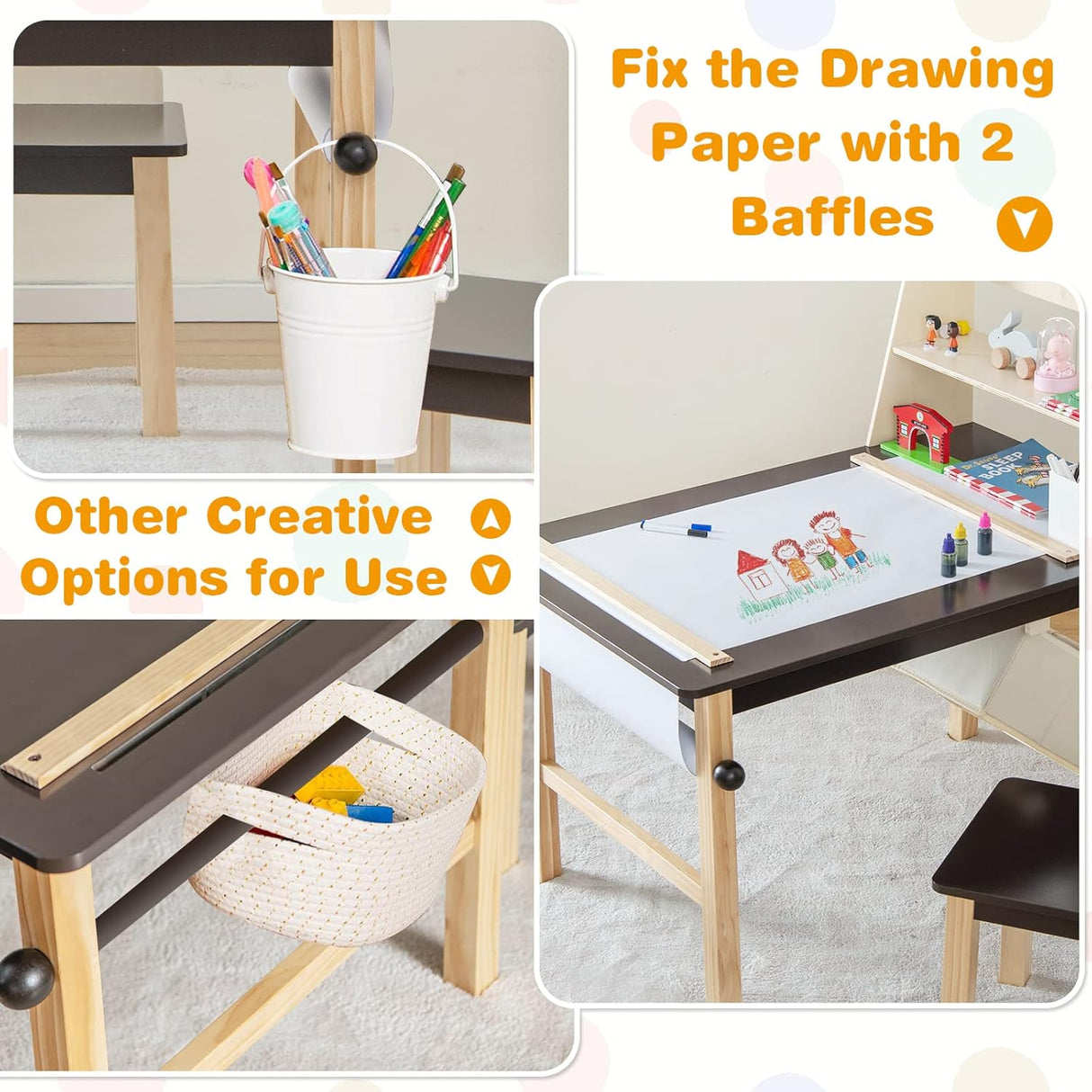 Juego de mesa y silla de arte para niños centro de pintura