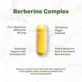 Suplemento de Berberina con Yohimbina, Extractos de Raíz y Corteza