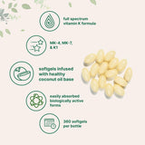Suplemento de Vitamina K Compleja Micro Ingredientes, 360 cápsulas