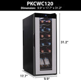Refrigerador de vino NutriChef para 12 botellas termoeléctrico