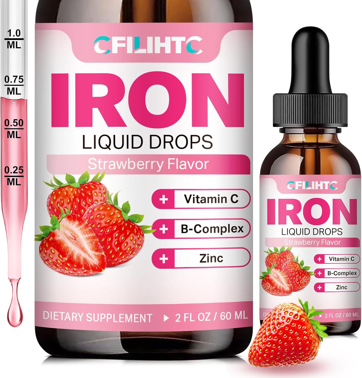 Suplemento de Hierro Líquido para Mujeres, Hombres y Niños, 2oz
