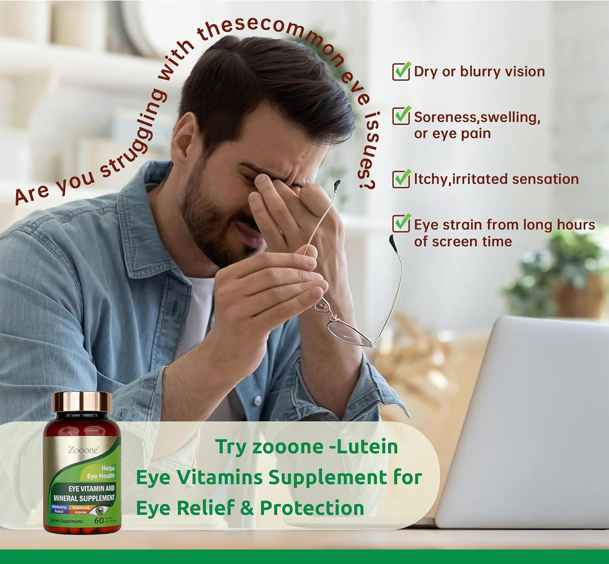 Zooone Suplemento de Luteína para la Salud Ocular, 60 pcs
