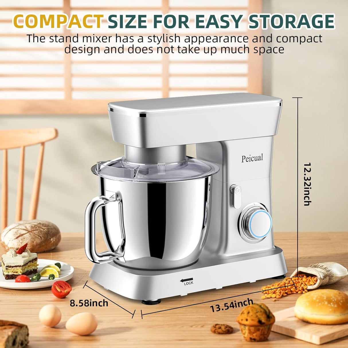 Batidora de pie 6QT, 10+P, acero inoxidable - Modelo 2023