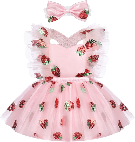 Vestido Tutu para Niña IDOPIP con Cereza y Lentejuelas, Modelo 2023