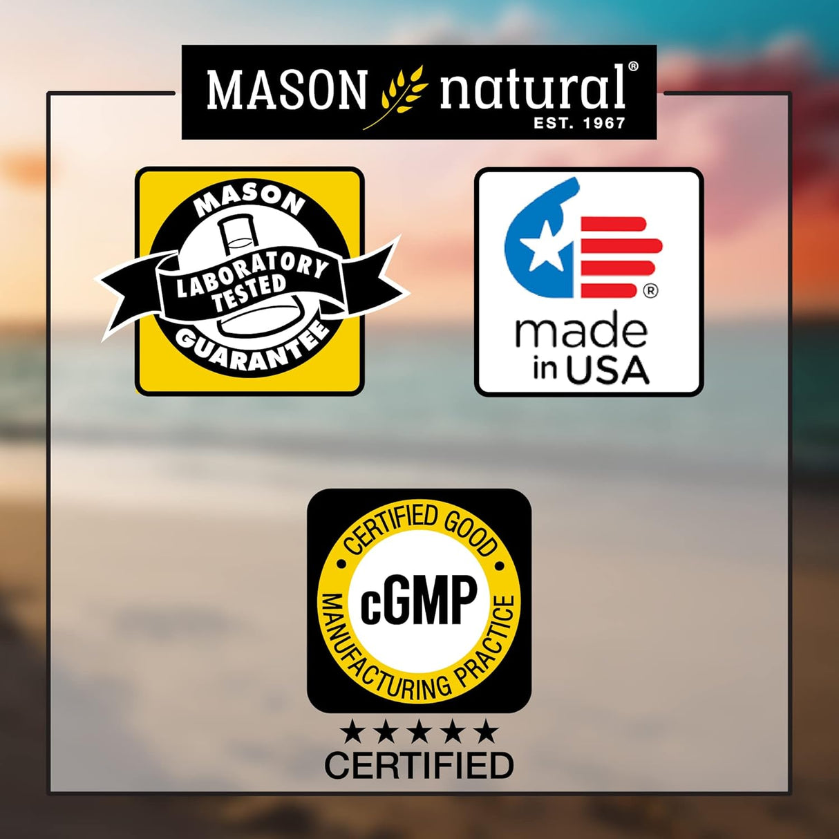 Suplemento Herbal MASON NATURAL, Ashwagandha 500 mg, 60 cápsulas