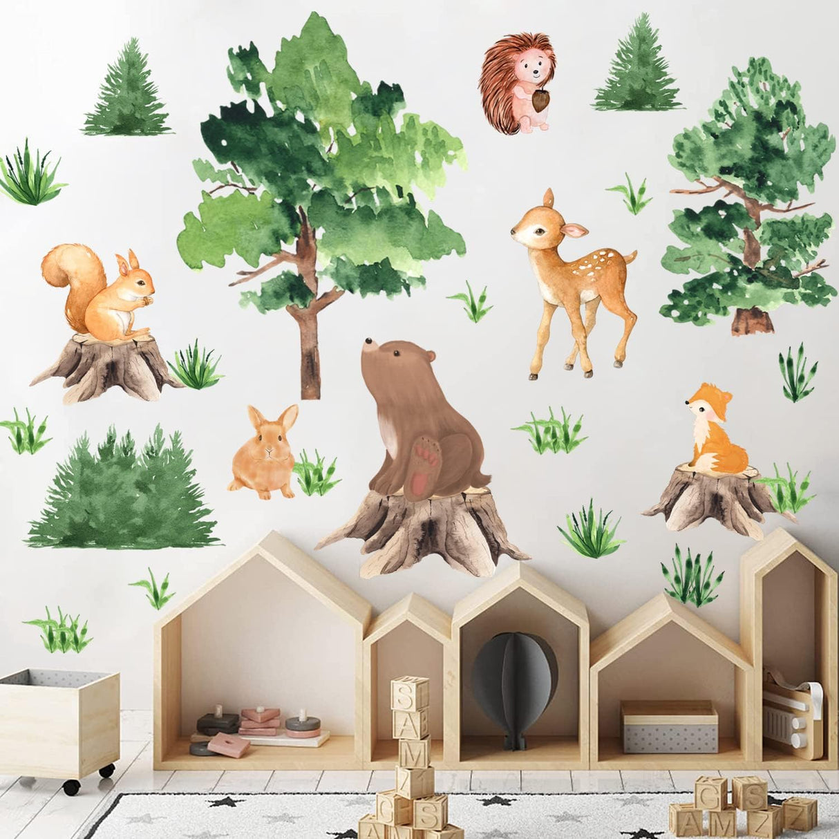Pegatinas de animales de bosque KOKOLAP para decoraciones infantiles