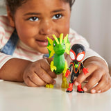 Figuras de Acción Spidey, Morales y Electrosaurus para Niños