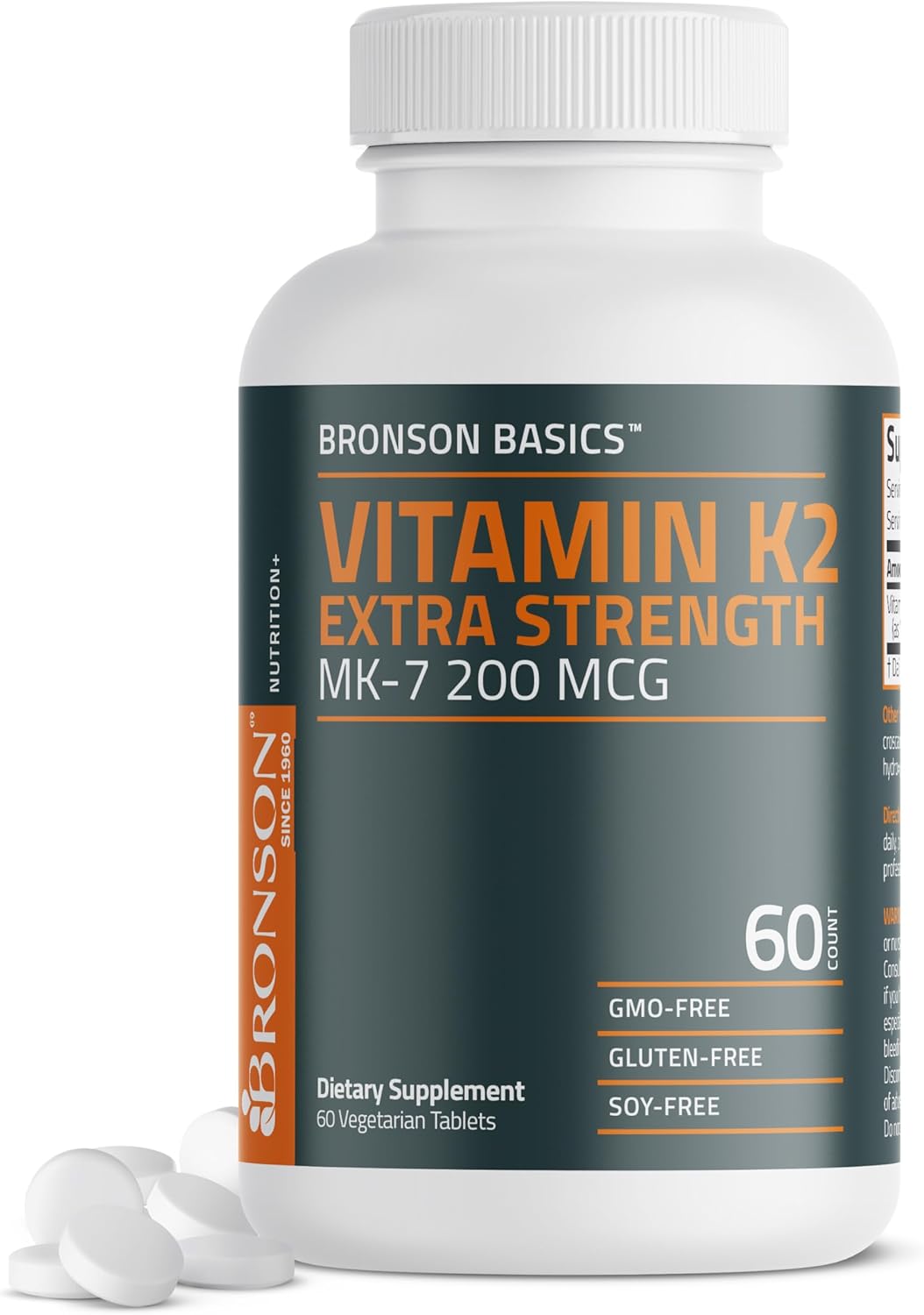 Bronson K2 MK-7 200mcg Extra Fuerza 60 tabletas vegetarian