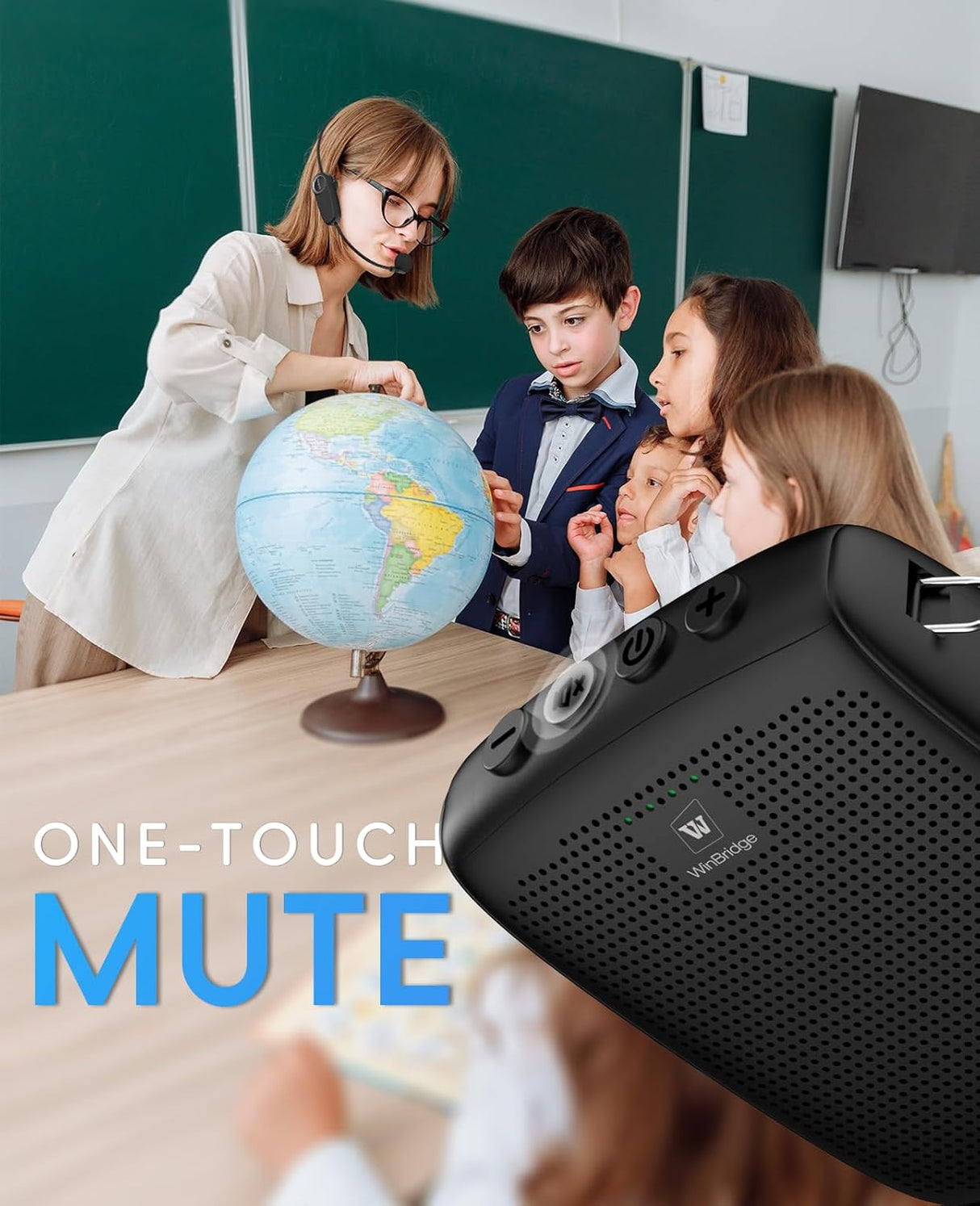 Amplificador de Voz Inalámbrico Mini con 2 Micrófonos Bluetooth