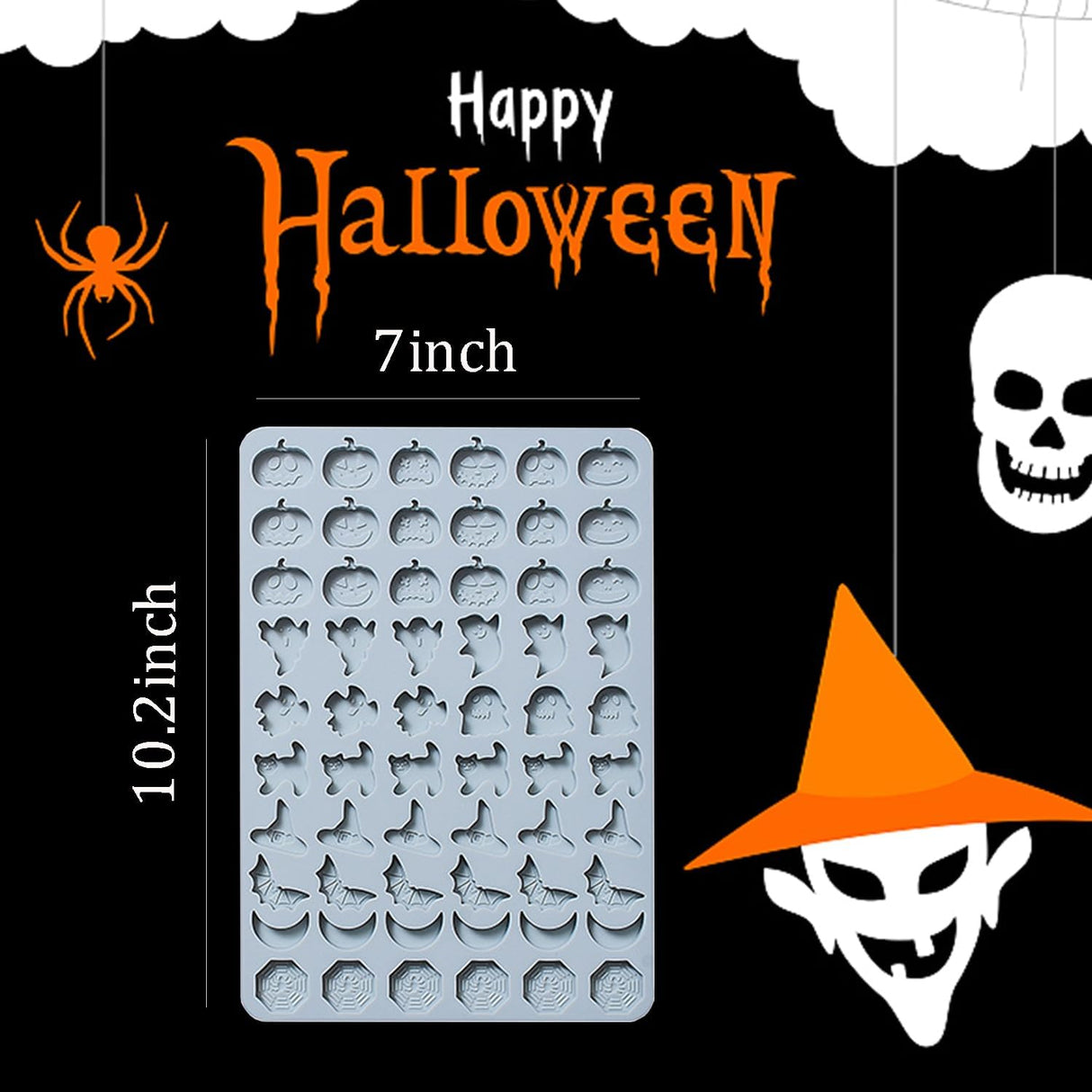 Moldes de Silicona Halloween, 2 Paquetes, Mini para Dulces