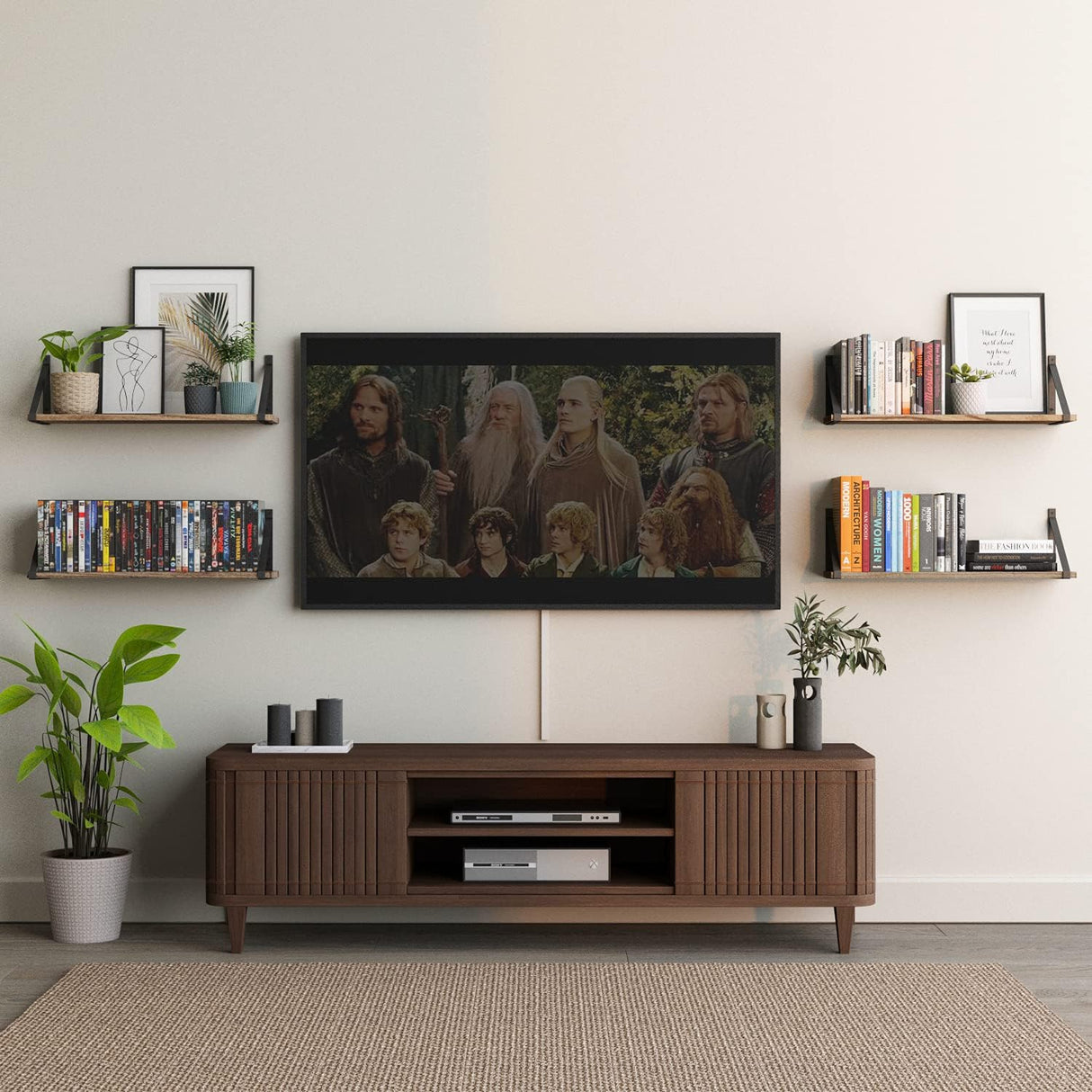 Estanterías Flotantes Wallniture Bora, Madera Rústica, 24x6