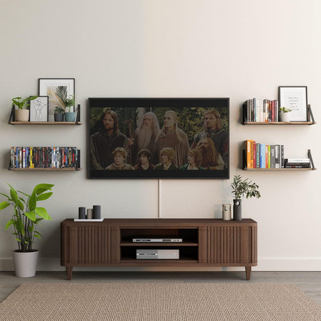 Estanterías Flotantes Wallniture Bora, Madera Rústica, 24x6