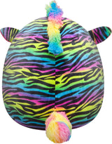Peluches  Squishmallows Zebra a rayas de neón de 14 pulgadas
