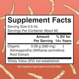 Gotas de Ashwagandha Orgánica MaryRuth, 60 Servings Adaptógeno