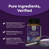 Suplemento Glicinato de magnesio 500 mg y Ashwagandha