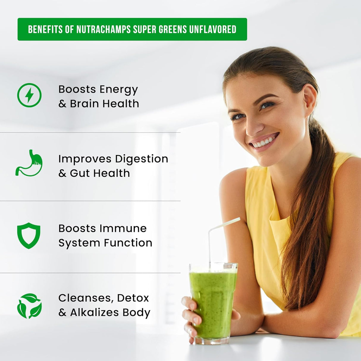 Suplemento NutraChamps Super Greens Powder Premium Superfood