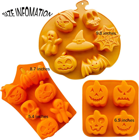 Molde de Silicona Para Muffins Halloween, 3 Pcs, Calavera, Fantasma