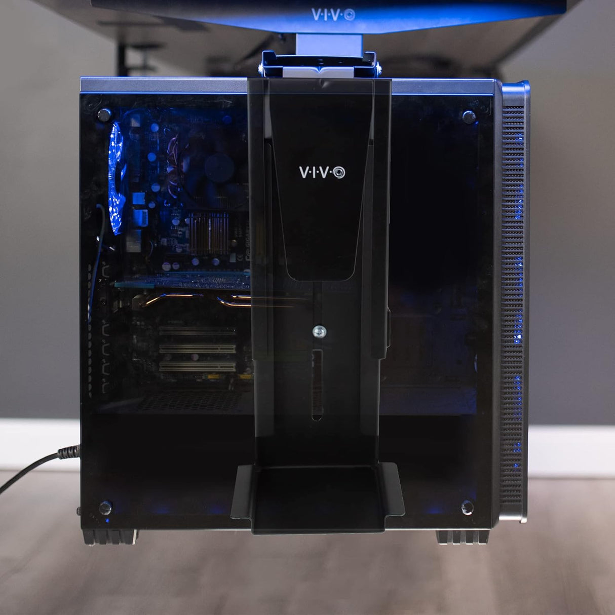 Soporte de CPU ajustable VIVO, montaje bajo escritorio, MOUNT-PC01C