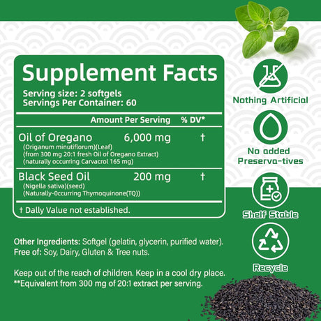 Aceite de Orégano en Softgels, Balance, 120 cápsulas