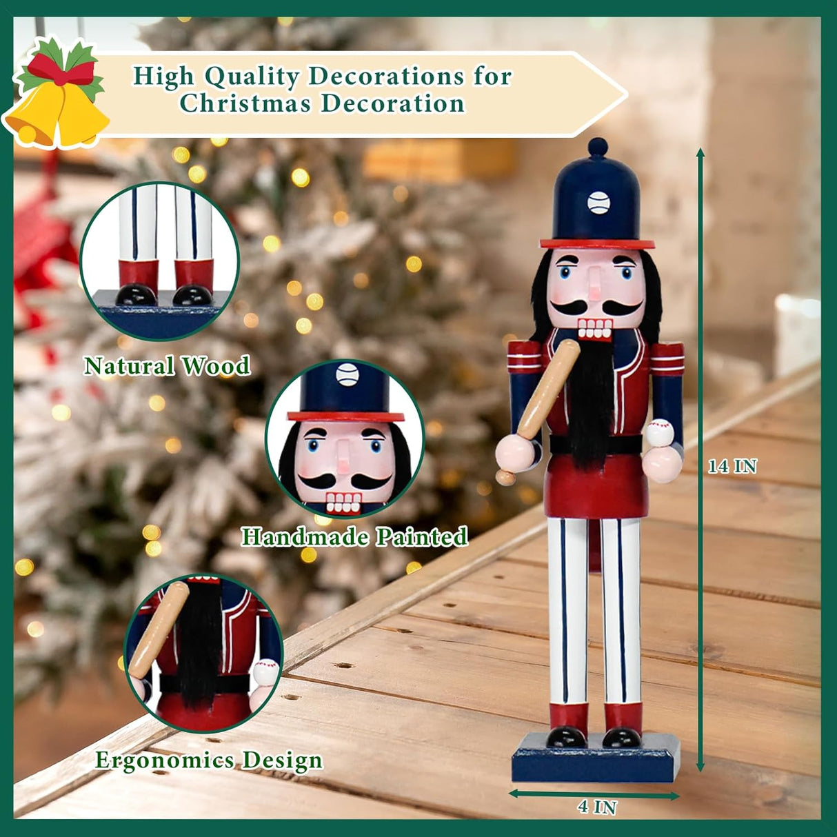 Figuras de madera de Navidad - 14 decoraciones artesanales