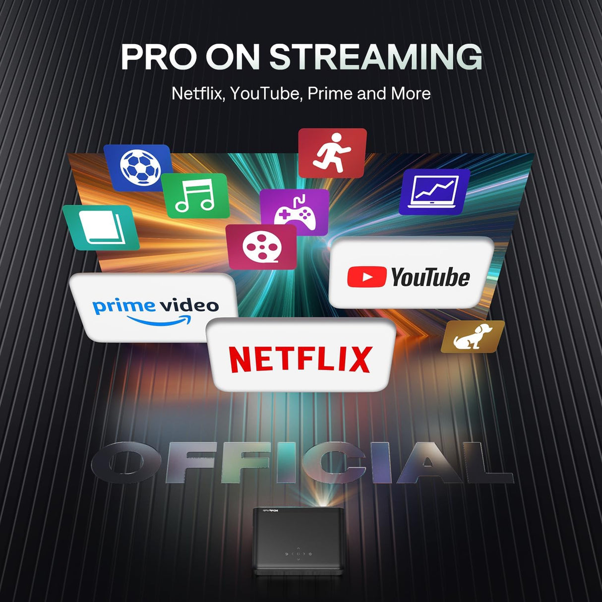 Proyector EAZZE D1 Pro 1080P, WiFi, Bluetooth, Dolby Audio