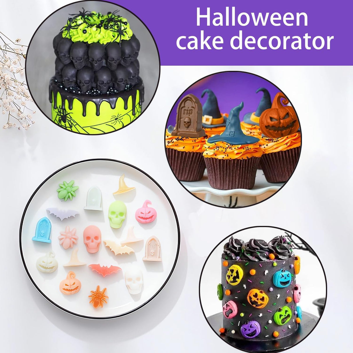 Moldes de Silicona para Chocolate, 2 Piezas, Halloween 3D