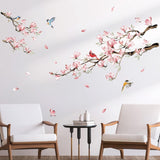 Decalmile Vinilos de Pared Flores Magnolia y Pájaros