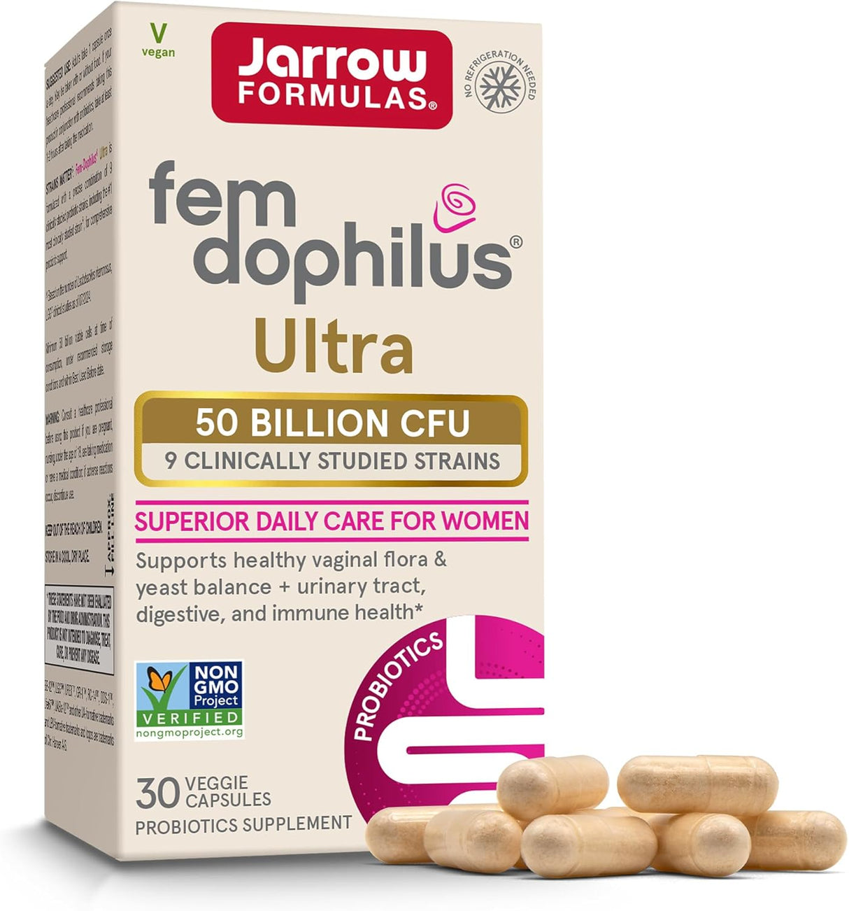 Jarrow Fem-Dophilus Probiótico Vaginal y Digestivo 50B CFU