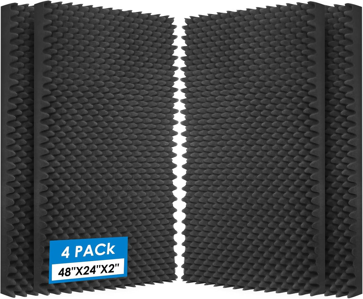Paneles Acústicos 48x24x2, Espuma Absorbente, 4 Pack