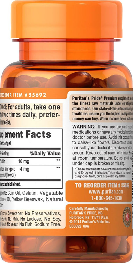 Puritans Pride Zeaxantina 4 mg con luteína 10 mg 60 und