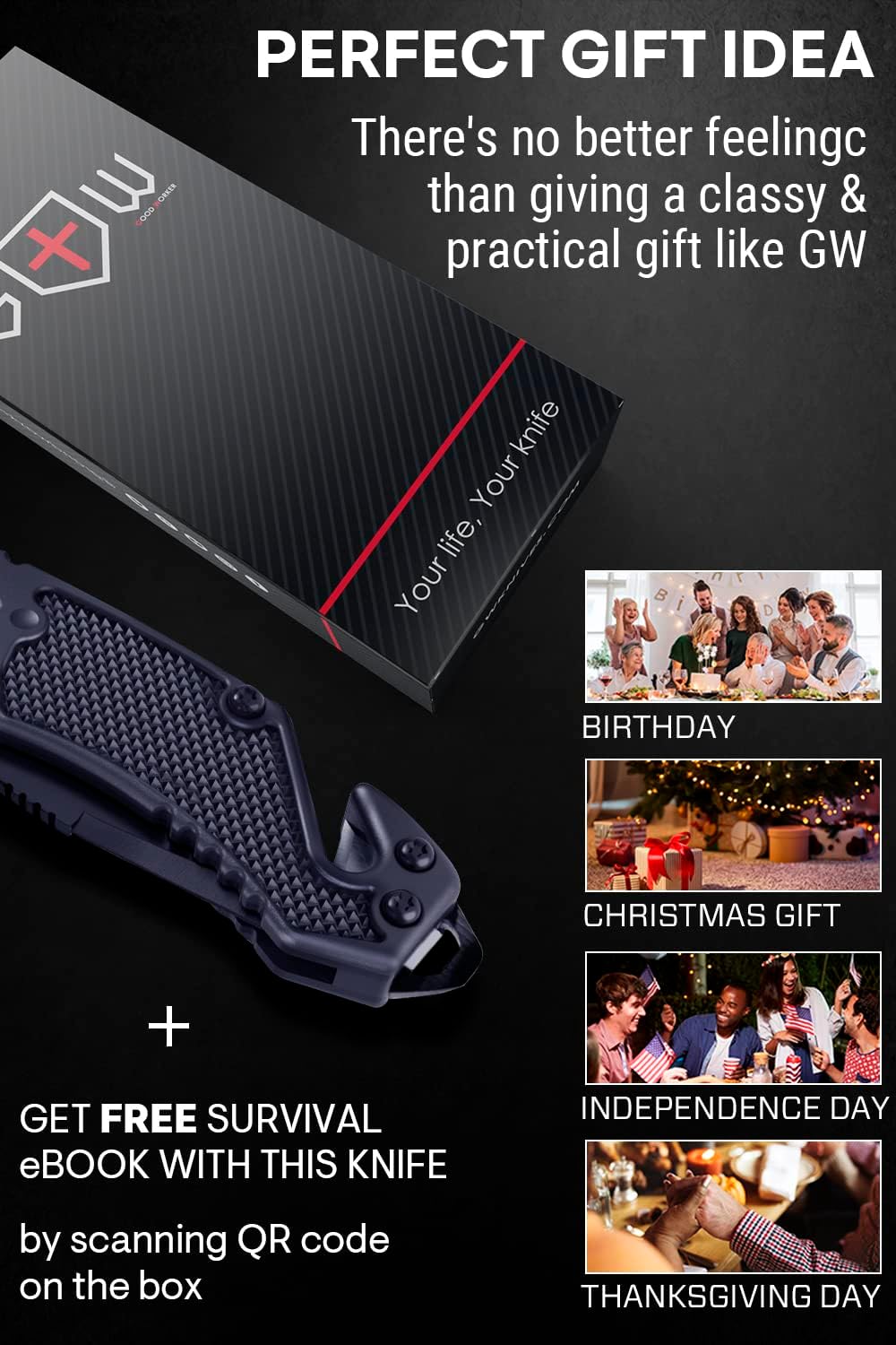 Cuchillos para regalo del padre negro