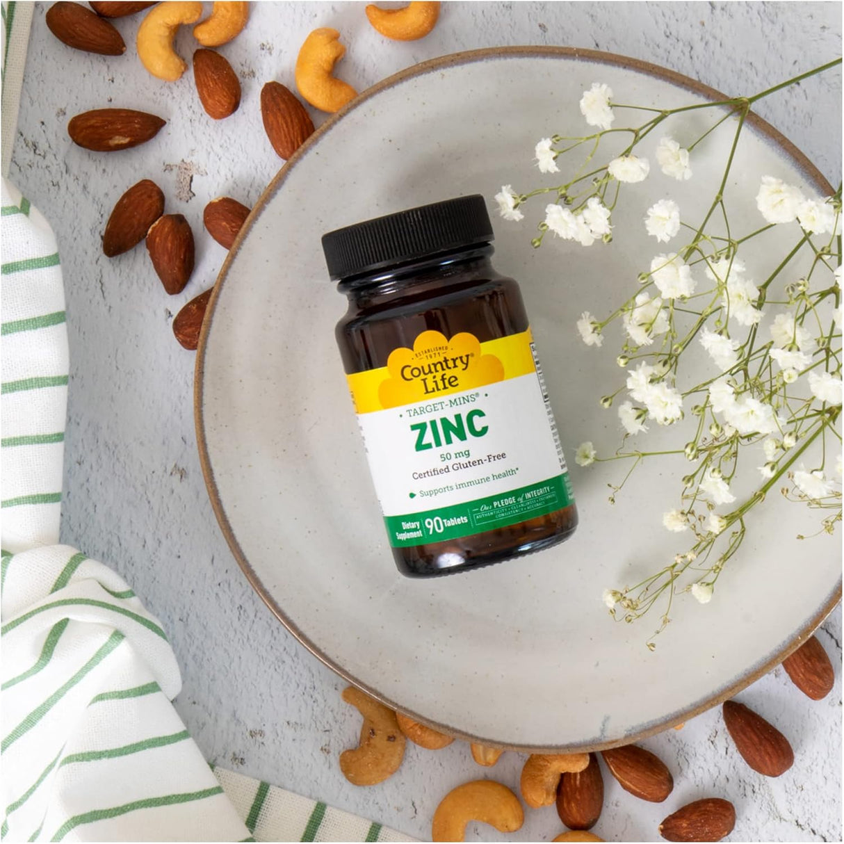 Suplementos  Tabletas de zinc de 50 Mg, 90 unidades