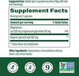MegaFood Magnesio Glicinato 500mg - Suplemento Calmante 120 Cápsulas
