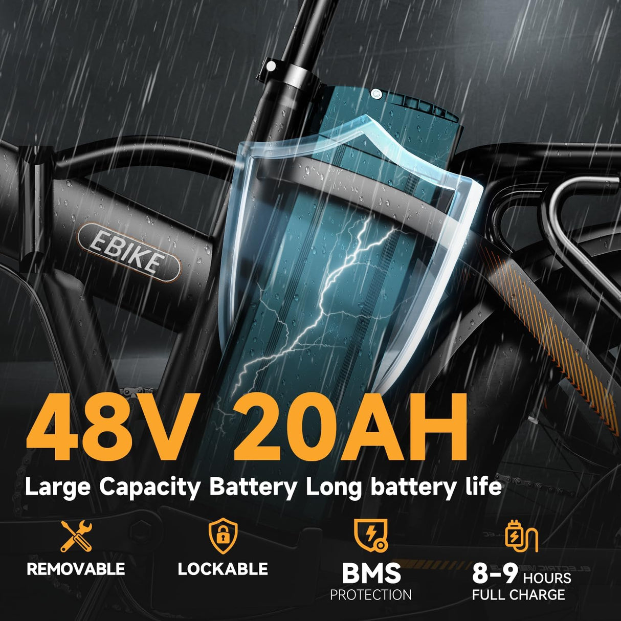 Bicicleta eléctrica 1000W, 48V 20AH, 30+MPH, 80 millas, modelo E-Bike