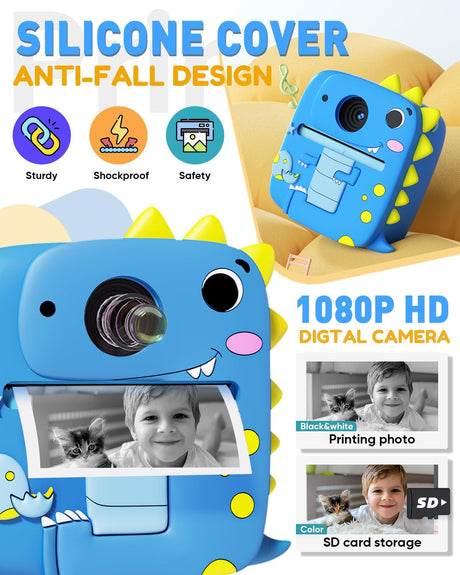Cámara instantánea para niños, 1080P, portátil y divertida