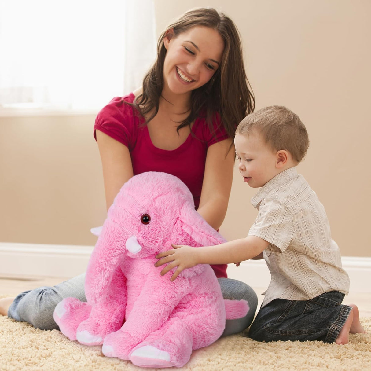 Lindo peluche almohada Elefante rosa, los niños lo aman