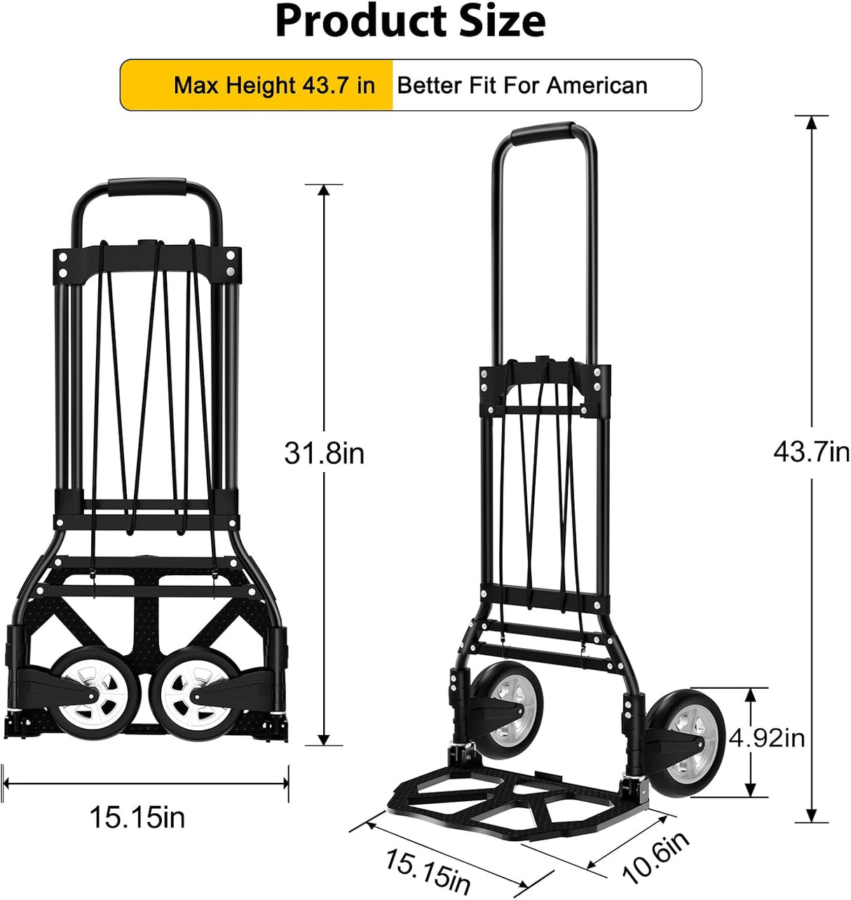 Carretilla Plegable y Dolly, Capacidad 200 LB, Aluminio, Modelo X
