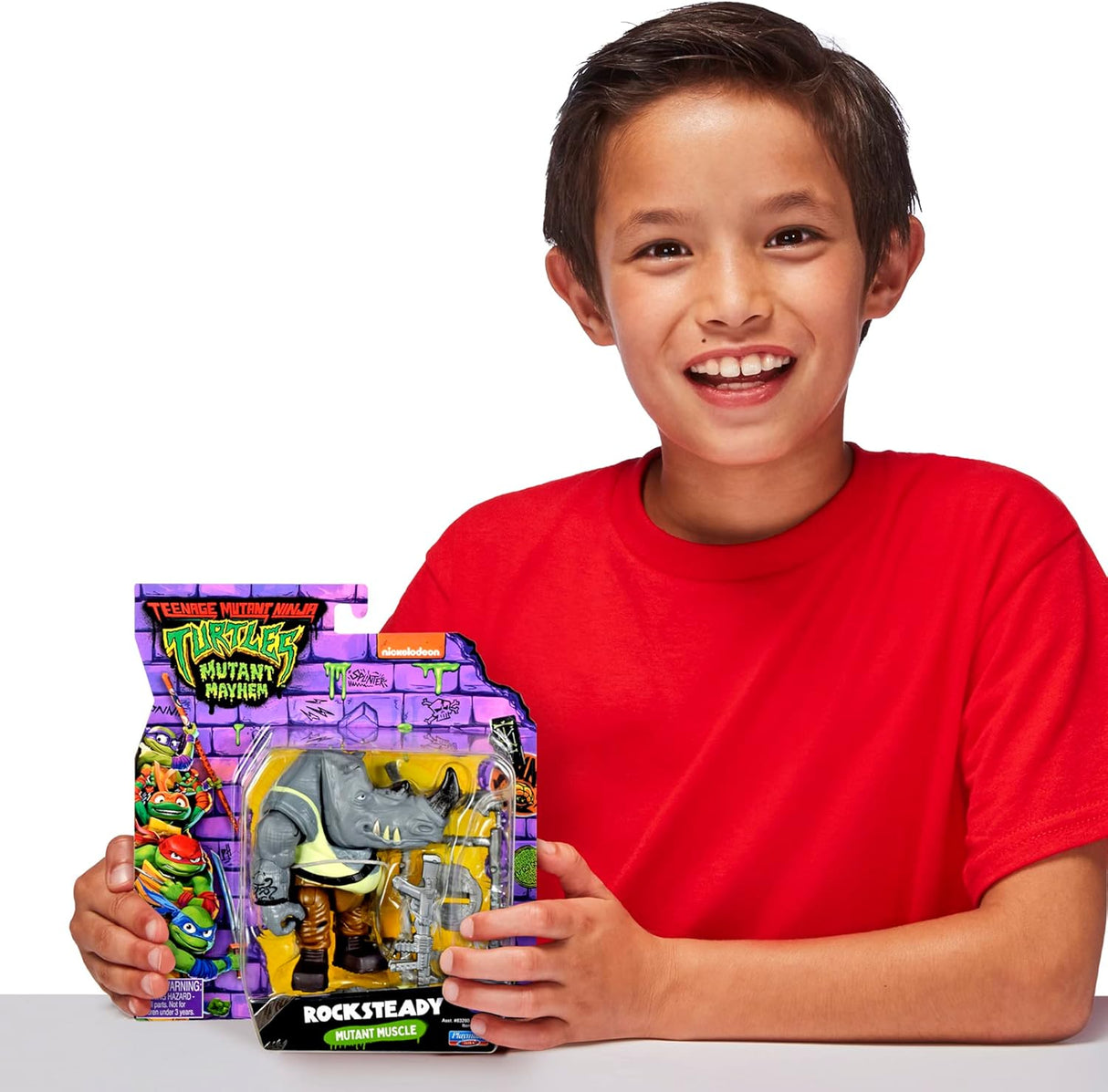 Rocksteady figura 3.75” TMNT: Mutant Mayhem - personaje icónico