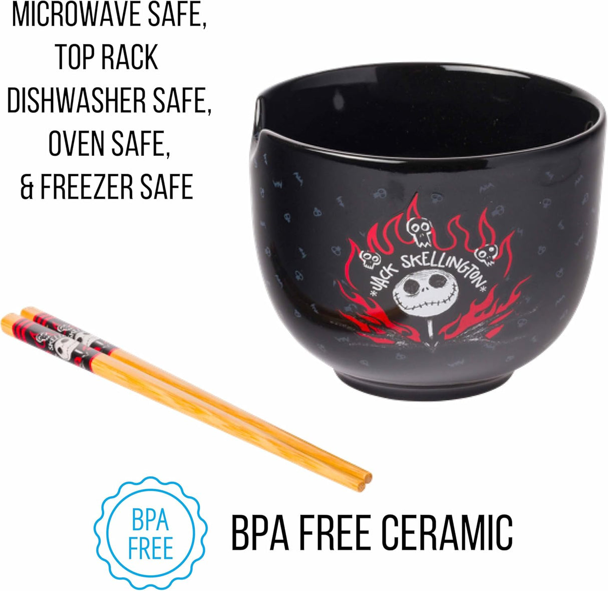 Cuenco Ramen Jack Skellington Silver Buffalo, 20 oz, Cerámico
