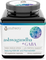 Suplemento Youtheory Ashwagandha+GABA  reducir el estrés