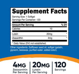 Suplemento Nutricost Zeaxantina con luteína 20 mg  120 cáp