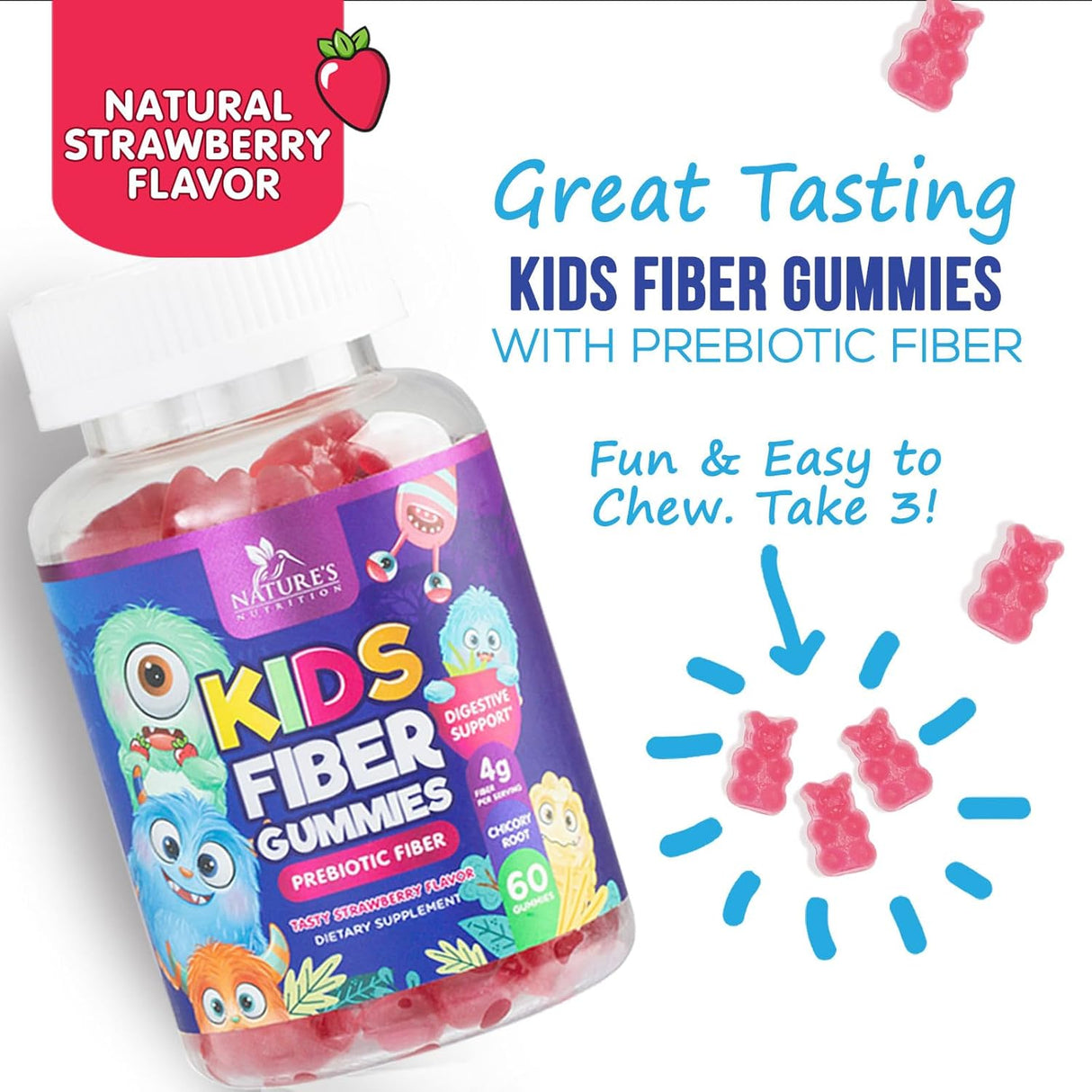 Suplemento de ositos de fibra para niños Nature's Nutrition