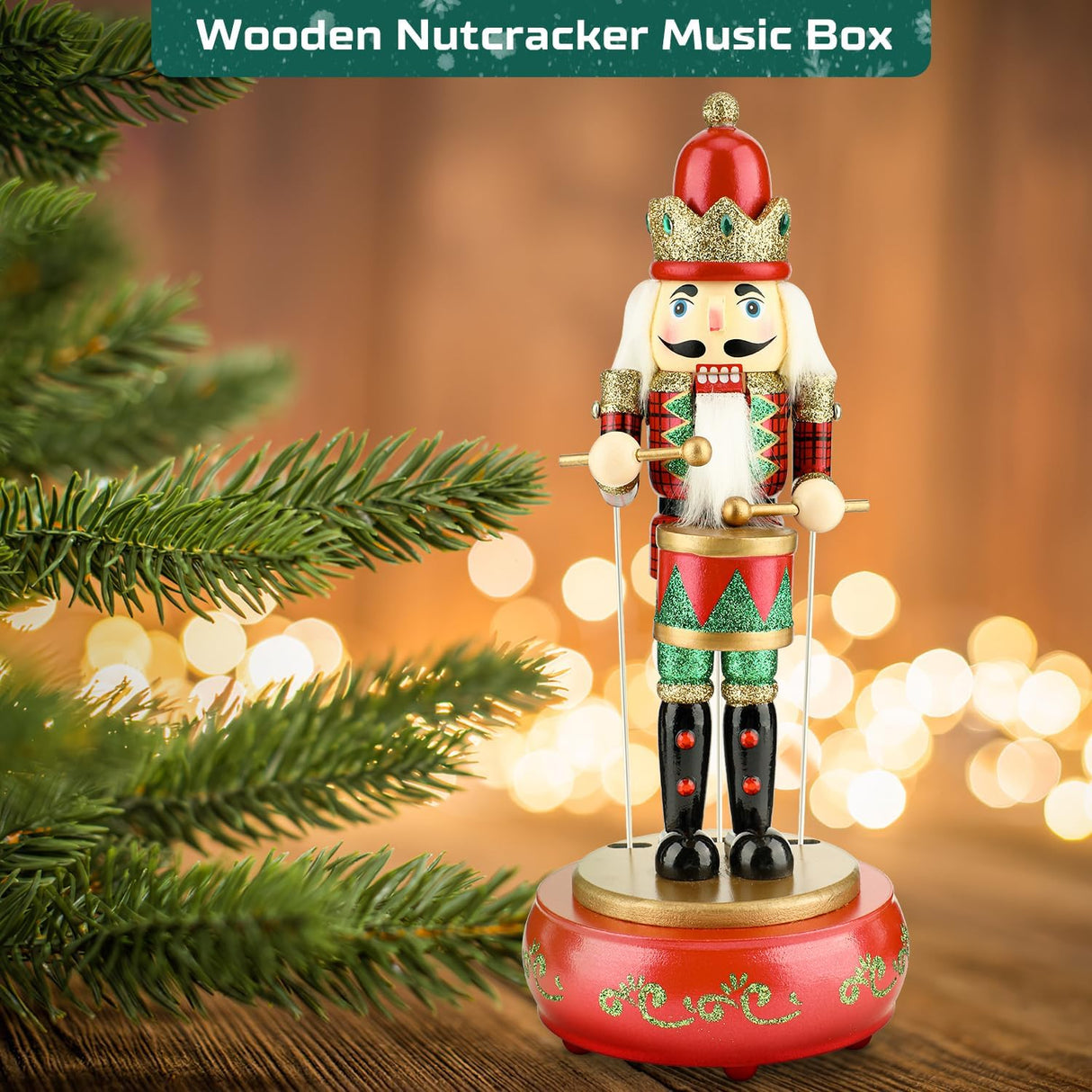 Figuras de Nuez Biupky 12 con Caja de Música y Reloj