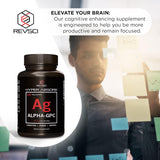 Suplemento Alpha GPC + BioPerine, 600mg, Nootrópico para Memoria